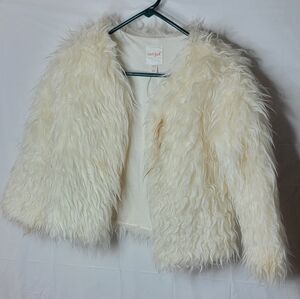 Cat & Jack Cream Faux Fur Jacket